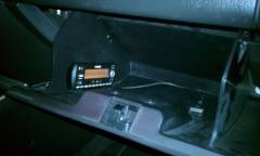 Sirius dock, and iPod cable in the glove box