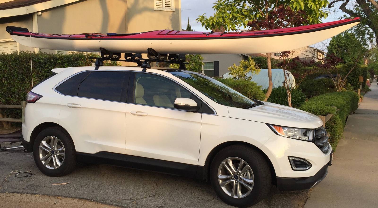 Kayak on racks