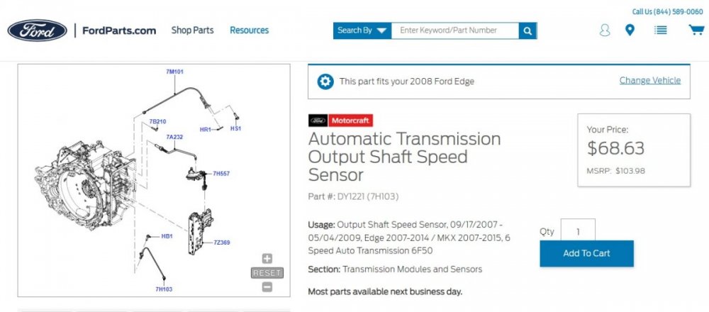 Ford Edge 6-Speed Auto Trans 6F50 Output Shaft Speed Sensor - FordParts.jpg