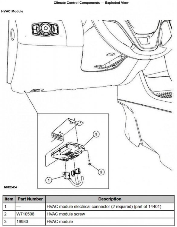 Climate Control System Components - HVAC Module - Exploded View - 2011 Edge Workshop Manual.jpg